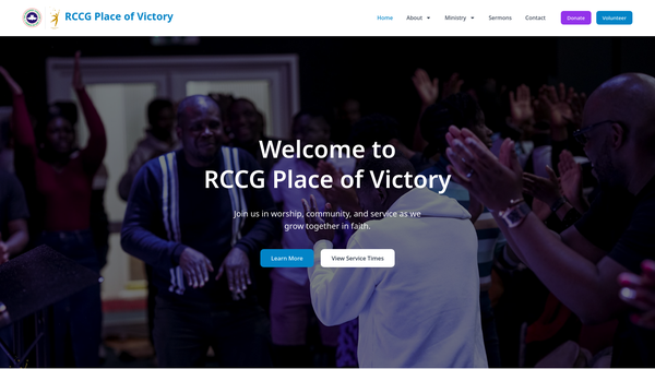 Screenshot of the Place Of Victory website
