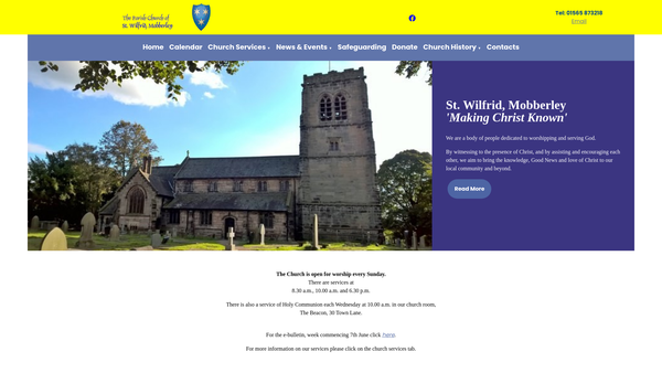 Screenshot of the The Parochial Church Council Of The Ecclesiastical Parish Of St. Wilfrid, Mobberley website
