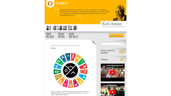 Screenshot of the Qismat Trust website