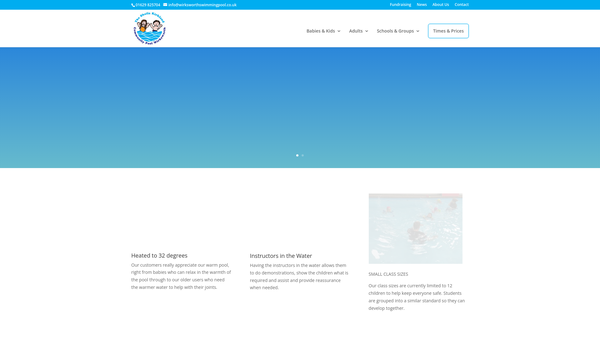 Screenshot of the Wirksworth Swimming Pool website