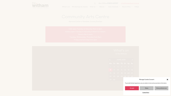 Screenshot of the The Witham Hall Limited website