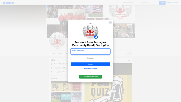 Screenshot of the Terrington Community Fund website
