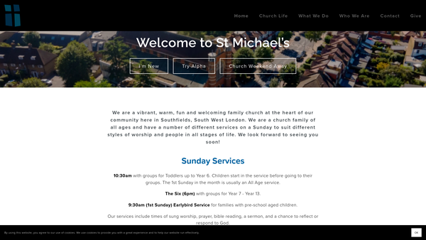 Screenshot of the The Parochial Church Council Of St Michael & All Angels With St Stephen, Wandsworth website