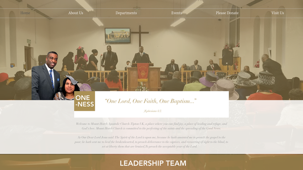 Screenshot of the Mount Horeb Apostolic Church - Tipton website