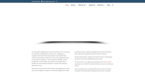 Screenshot of the Long Crendon Community Library website