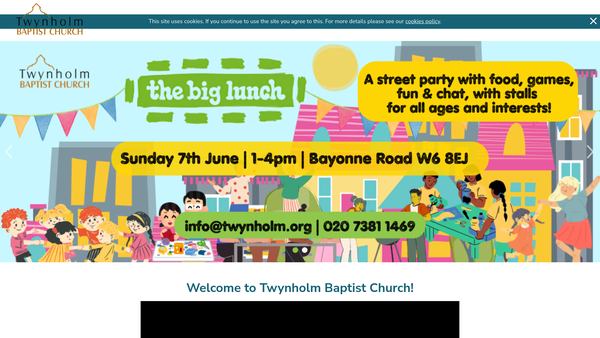 Screenshot of the Twynholm Baptist Church website