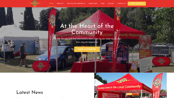 Screenshot of the Horsham Community Responders website