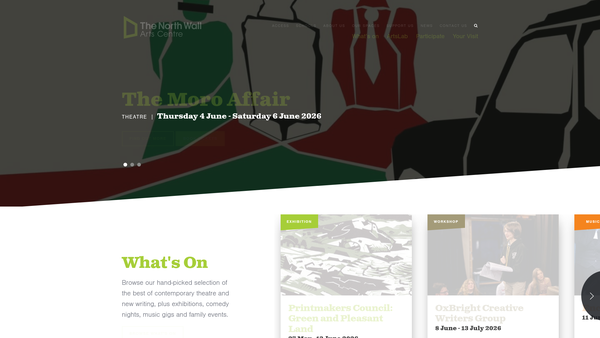 Screenshot of the The North Wall Trust website
