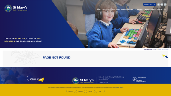 Screenshot of the St Mary's School Chiddingfold PTA website