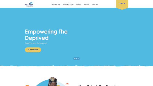 Screenshot of the The Al-Ansari Foundation website
