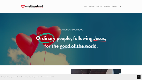 Screenshot of the Neighbourhood Church website