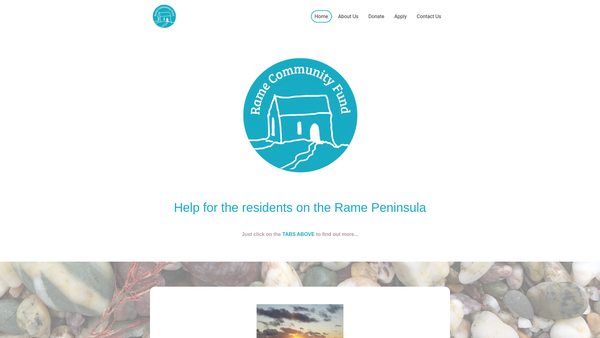 Screenshot of the Rame Community Fund website