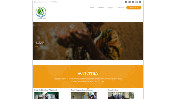 Screenshot of the Kaalmo Relief Organisation website