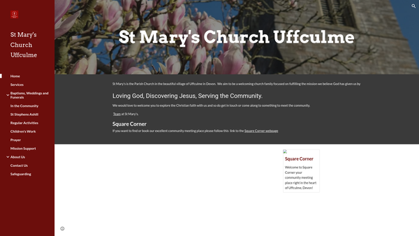 Screenshot of the The Parochial Church Council Of The Ecclesiastical Parish Of St Mary The Virgin, Uffculme website