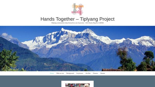 Screenshot of the Hands Together - Tiplyang Project website