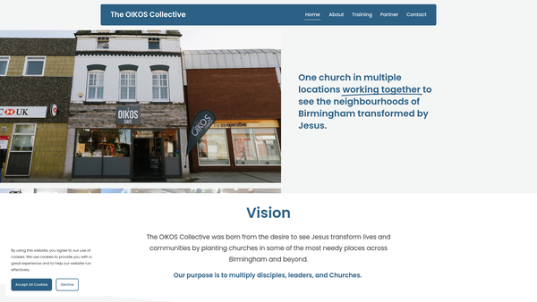 Screenshot of the The OIKOS Collective website