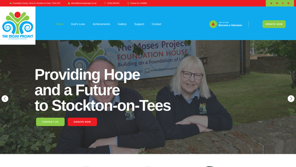 Screenshot of the The Moses Project website