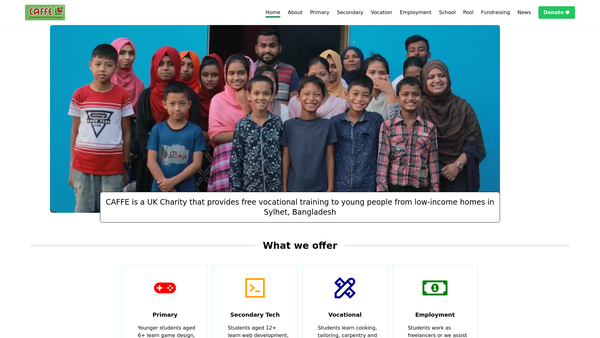 Screenshot of the Computers Are Free For Everyone Limited website