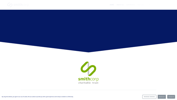 Screenshot of the Smithcorp Charitable Trust website