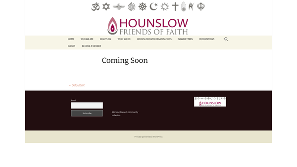 Screenshot of the Hounslow Friends Of Faith website