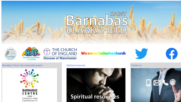 Screenshot of the The Parochial Church Council Of The Ecclesiastical Parish Of St Barnabas', Clarksfield, Oldham. website