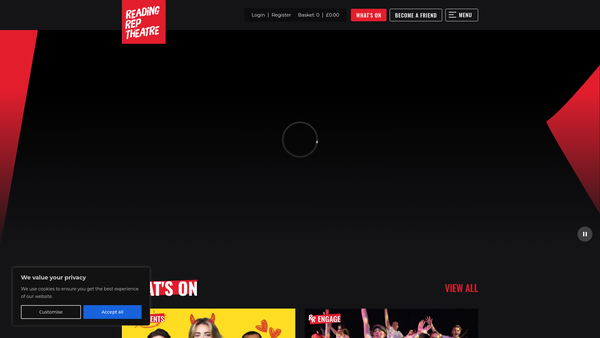 Screenshot of the Reading Repertory Theatre website