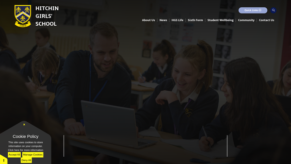 Screenshot of the Hitchin Girls' School Charitable Trust website