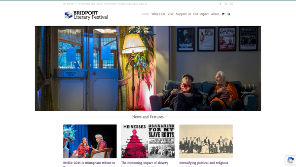 Screenshot of the The Bridport Literary Festival Limited website