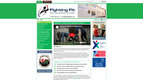 Screenshot of the Fighting Fit Torfaen website