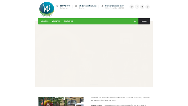 Screenshot of the Weavers Community Forum website