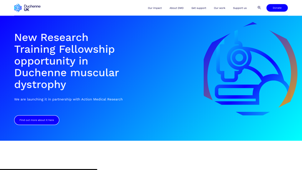 Screenshot of the Duchenne UK website