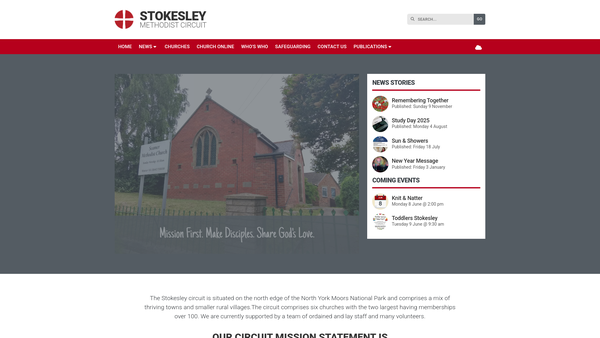Screenshot of the Stokesley Methodist Circuit website