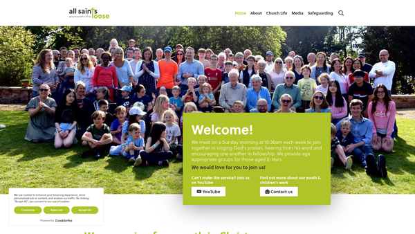 Screenshot of the All Saints Parish Church website