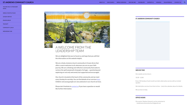 Screenshot of the St Andrews Community Church website