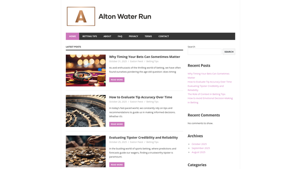 Screenshot of the The Alton Water Run website