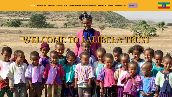 Screenshot of the Lalibela Trust website