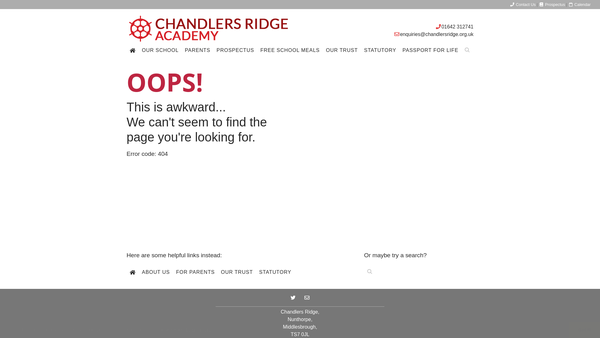 Screenshot of the Friends Of Chandlers Ridge School website