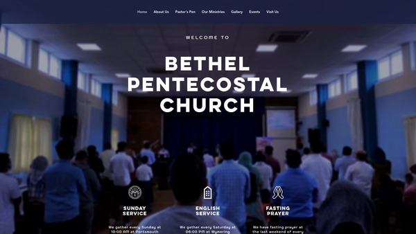 Screenshot of the Bethel Pentecostal Church Portsmouth website