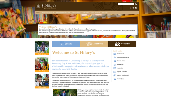 Screenshot of the St Hilary's PTA website