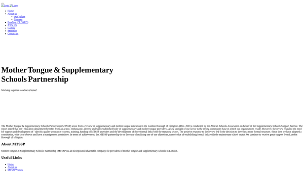 Screenshot of the Mother Tongue & Supplementary Schools Partnership website