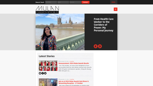 Screenshot of the Mulan Foundation Network Limited website