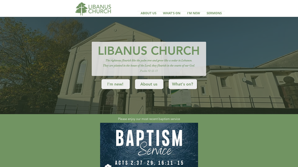 Screenshot of the Libanus Evangelical Church website