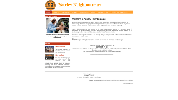 Screenshot of the Yateley Neighbourcare website