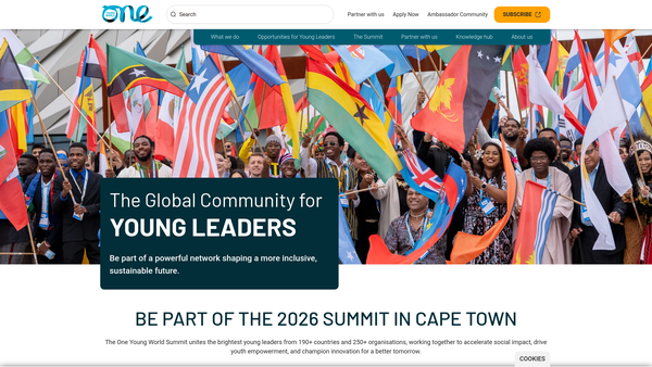Screenshot of the One Young World Limited website
