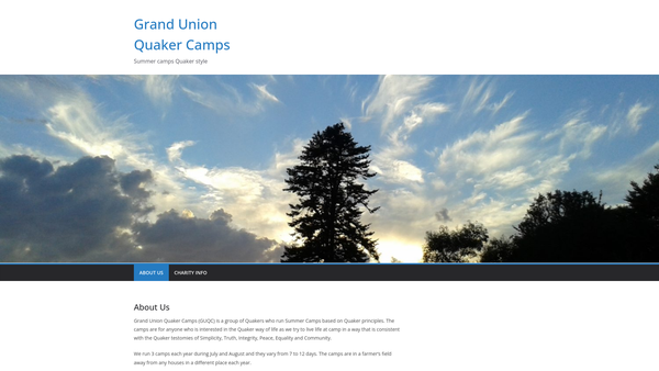 Screenshot of the Grand Union Quaker Camps website