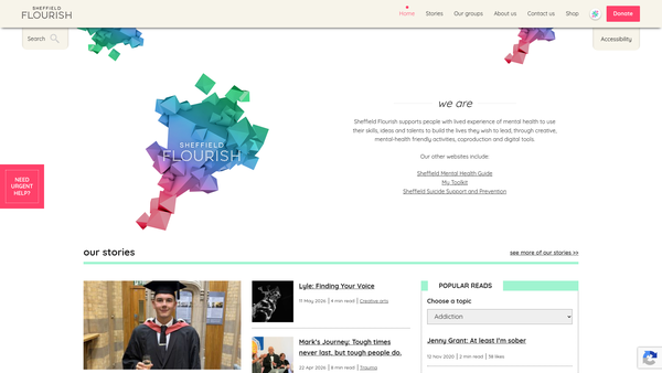 Screenshot of the Sheffield Flourish website