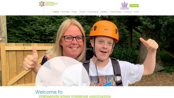 Screenshot of the Portsmouth Down Syndrome Association website