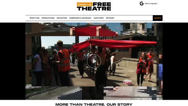Screenshot of the Belarus Free Theatre website