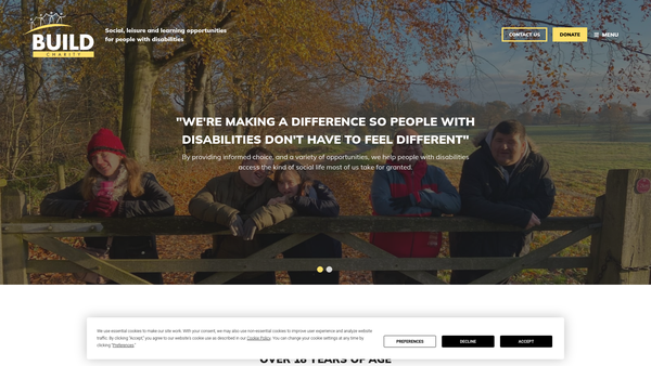 Screenshot of the Build Charity Limited website
