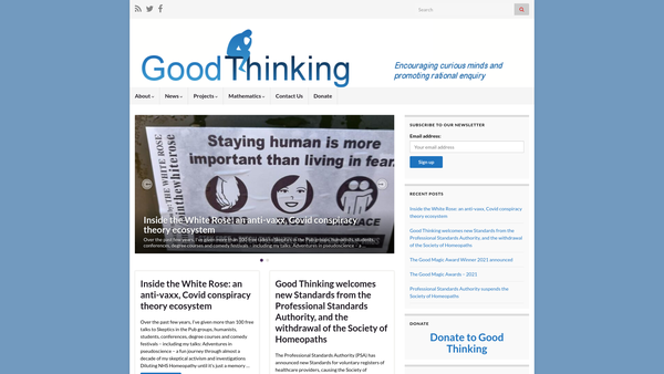 Screenshot of the Good Thinking website
